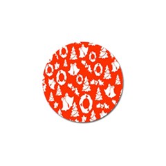 Orange Background Card Christmas  Golf Ball Marker