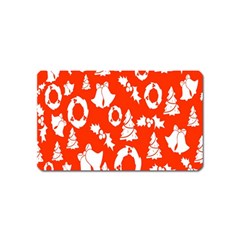 Orange Background Card Christmas  Magnet (name Card) by artworkshop