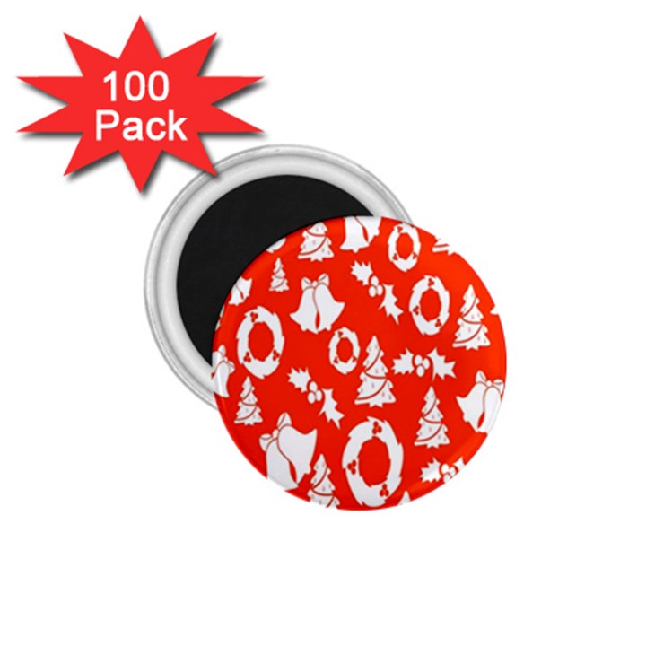 Orange Background Card Christmas  1.75  Magnets (100 pack) 