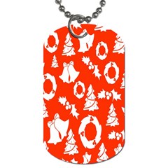 Orange Background Card Christmas  Dog Tag (Two Sides)