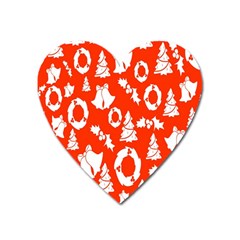 Orange Background Card Christmas  Heart Magnet