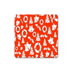 Orange Background Card Christmas  Square Magnet by artworkshop