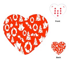 Orange Background Card Christmas  Playing Cards Single Design (Heart)