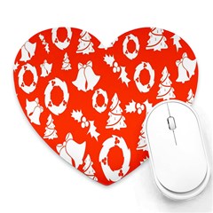 Orange Background Card Christmas  Heart Mousepads by artworkshop