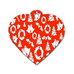 Orange Background Card Christmas  Dog Tag Heart (One Side)