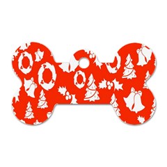 Orange Background Card Christmas  Dog Tag Bone (Two Sides)