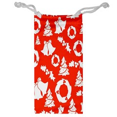 Orange Background Card Christmas  Jewelry Bag by artworkshop