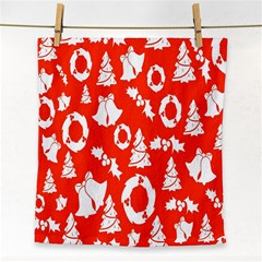 Orange Background Card Christmas  Face Towel