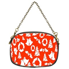 Orange Background Card Christmas  Chain Purse (one Side) by artworkshop