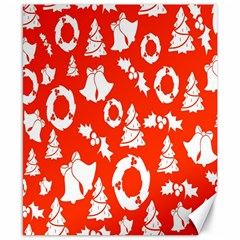 Orange Background Card Christmas  Canvas 8  X 10  by artworkshop