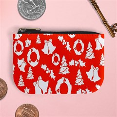 Orange Background Card Christmas  Mini Coin Purse