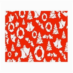 Orange Background Card Christmas  Small Glasses Cloth (2 Sides) by artworkshop