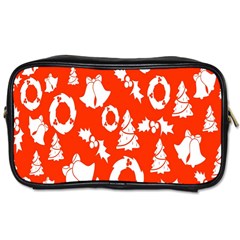 Orange Background Card Christmas  Toiletries Bag (one Side) by artworkshop