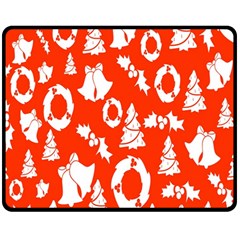 Orange Background Card Christmas  Fleece Blanket (medium)  by artworkshop