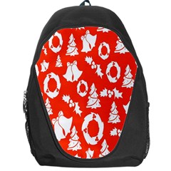 Orange Background Card Christmas  Backpack Bag