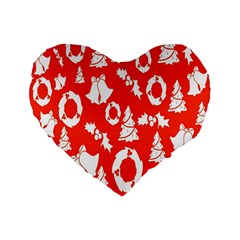 Orange Background Card Christmas  Standard 16  Premium Heart Shape Cushions