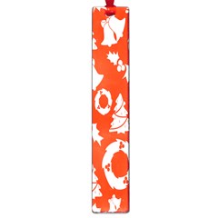 Orange Background Card Christmas  Large Book Marks