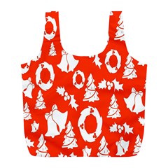 Orange Background Card Christmas  Full Print Recycle Bag (L)