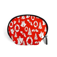 Orange Background Card Christmas  Accessory Pouch (Small)