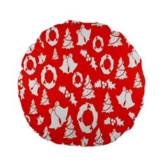 Orange Background Card Christmas  Standard 15  Premium Flano Round Cushions