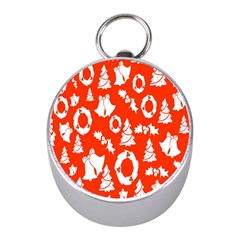 Orange Background Card Christmas  Mini Silver Compasses by artworkshop