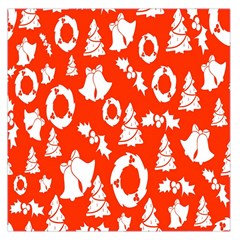 Orange Background Card Christmas  Square Satin Scarf (36  X 36 ) by artworkshop