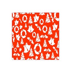 Orange Background Card Christmas  Satin Bandana Scarf 22  x 22 