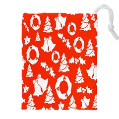 Orange Background Card Christmas  Drawstring Pouch (4xl) by artworkshop