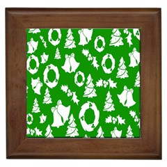 Green  Background Card Christmas  Framed Tile