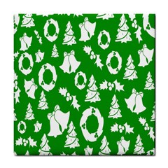 Green  Background Card Christmas  Tile Coaster