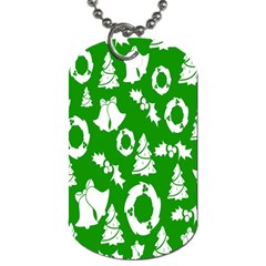 Green  Background Card Christmas  Dog Tag (one Side) by artworkshop