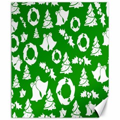 Green  Background Card Christmas  Canvas 8  X 10  by artworkshop