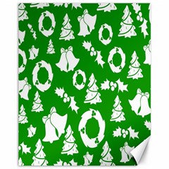 Green  Background Card Christmas  Canvas 11  X 14  by artworkshop