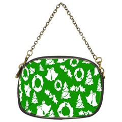 Green  Background Card Christmas  Chain Purse (one Side) by artworkshop