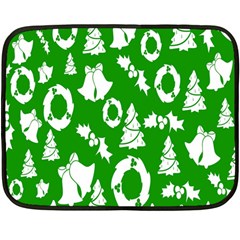 Green  Background Card Christmas  Fleece Blanket (mini) by artworkshop