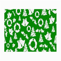 Green  Background Card Christmas  Small Glasses Cloth (2 Sides) by artworkshop