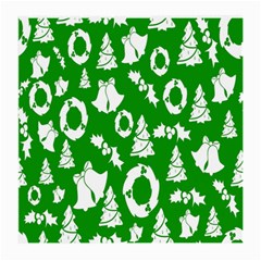 Green  Background Card Christmas  Medium Glasses Cloth by artworkshop