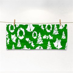 Green  Background Card Christmas  Hand Towel by artworkshop