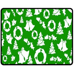 Green  Background Card Christmas  Fleece Blanket (medium)  by artworkshop