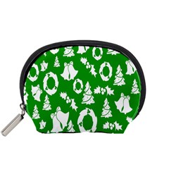 Green  Background Card Christmas  Accessory Pouch (small) by artworkshop