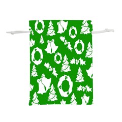 Green  Background Card Christmas  Lightweight Drawstring Pouch (l) by artworkshop