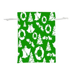 Green  Background Card Christmas  Lightweight Drawstring Pouch (m) by artworkshop