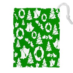 Green  Background Card Christmas  Drawstring Pouch (4xl) by artworkshop