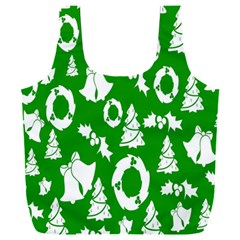 Green  Background Card Christmas  Full Print Recycle Bag (xxxl) by artworkshop