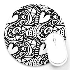 Seamless-pattern Love Karakter Round Mousepads by nateshop