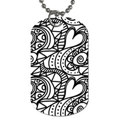 Seamless-pattern Love Karakter Dog Tag (two Sides) by nateshop