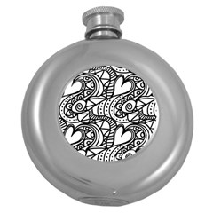 Seamless-pattern Love Karakter Round Hip Flask (5 Oz) by nateshop