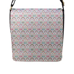 Seamless-pattern Flap Closure Messenger Bag (l) by nateshop