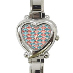 Seamless-patter-peacock Heart Italian Charm Watch by nateshop