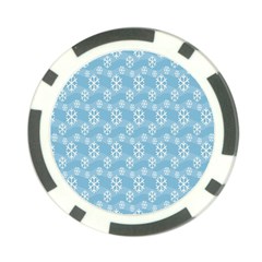 Snowflakes, White Blue Poker Chip Card Guard (10 Pack) by nateshop